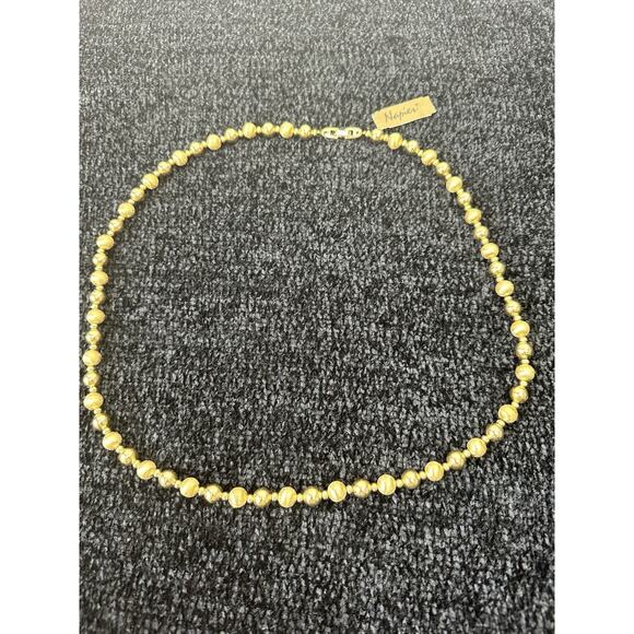 Vintage Napier Gold Tone Beaded Necklace 28 Long New Old Stock NWT